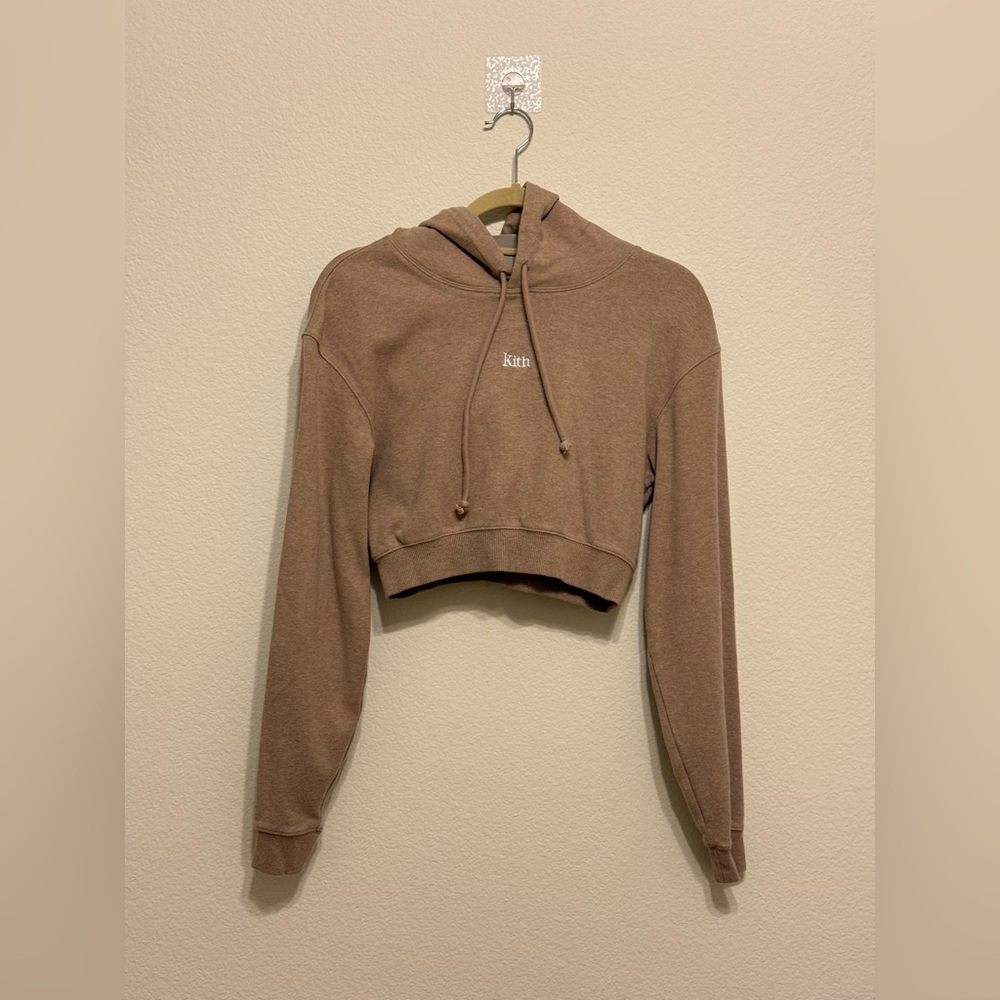 Kith Women's Beige/Brown Cropped Hoodie